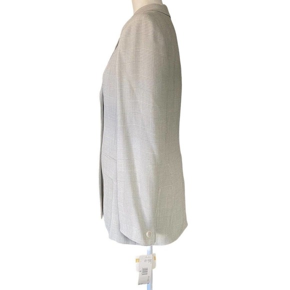 Jones New York Women’s Double Breasted Suit Jacket Coat Gray Plaid Size 10 New - Picture 3 of 10